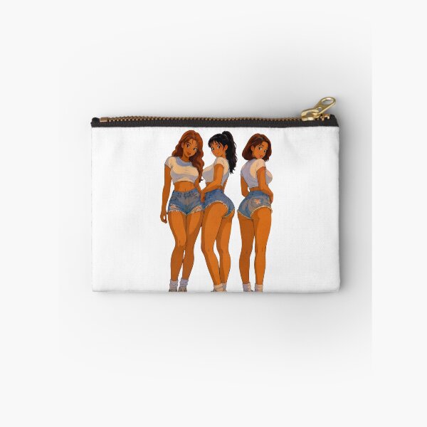Item preview, Denim Shorts Pin-Up Trio – Classic Cartoon Best Friends designed and sold by  Hollow Moon Studios..