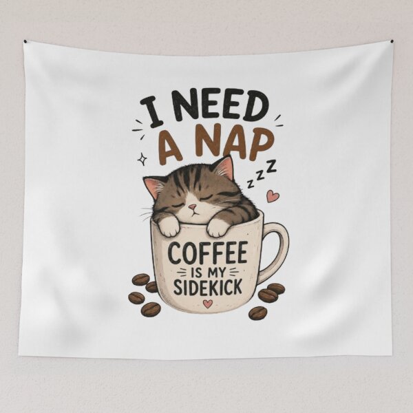 Item preview, Funny Sleepy Cat Coffee – I Need a Nap Cats Humor  designed and sold by Leo Bennett.