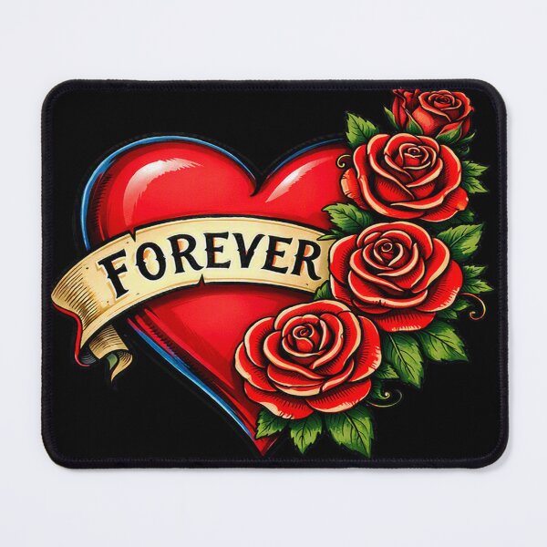 Item preview, Forever Love Heart with Red Roses – Romantic Floral Design designed and sold by TroviTutto.