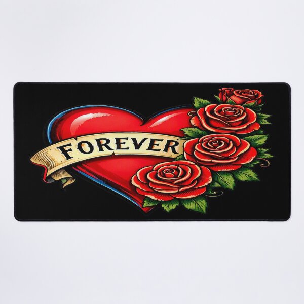 Item preview, Forever Love Heart with Red Roses – Romantic Floral Design designed and sold by TroviTutto.