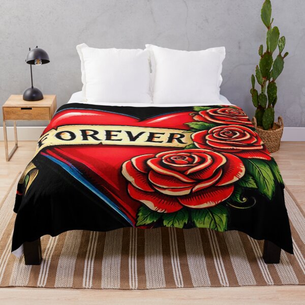 Item preview, Forever Love Heart with Red Roses – Romantic Floral Design designed and sold by TroviTutto.
