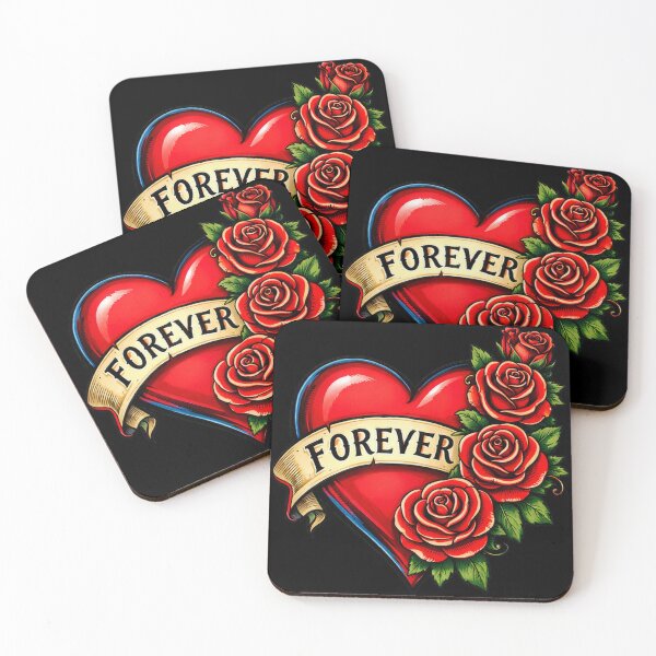 Item preview, Forever Love Heart with Red Roses – Romantic Floral Design designed and sold by TroviTutto.
