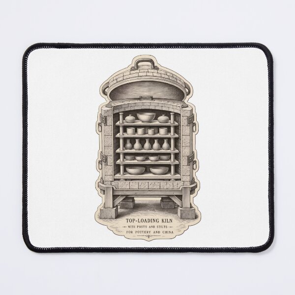 Item preview, Kiln and Shelf Furniture | Vintage Pottery Tools Ceramicist Dark Academia Print designed and sold by StickyGuys.