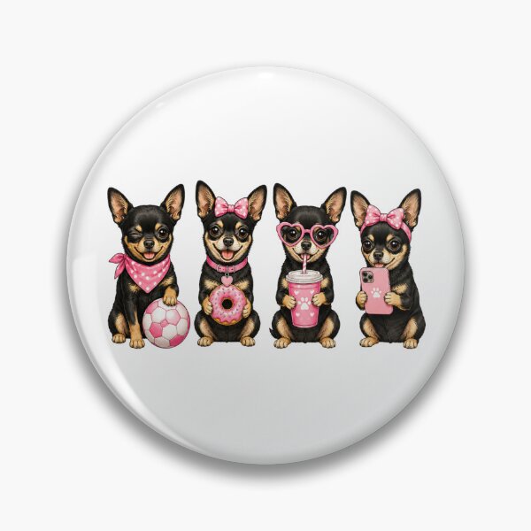 Item preview, Cute Black And Tan Chihuahua Pink Accessory Mascot Grid designed and sold by ElcastDesigns.