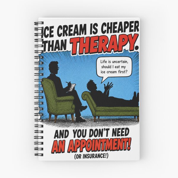 Item preview, Funny Ice Cream Is Cheaper Than Therapy Shirt designed and sold by Mad Axle Studios.