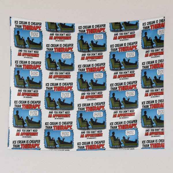 Item preview, Funny Ice Cream Is Cheaper Than Therapy Shirt designed and sold by Mad Axle Studios.
