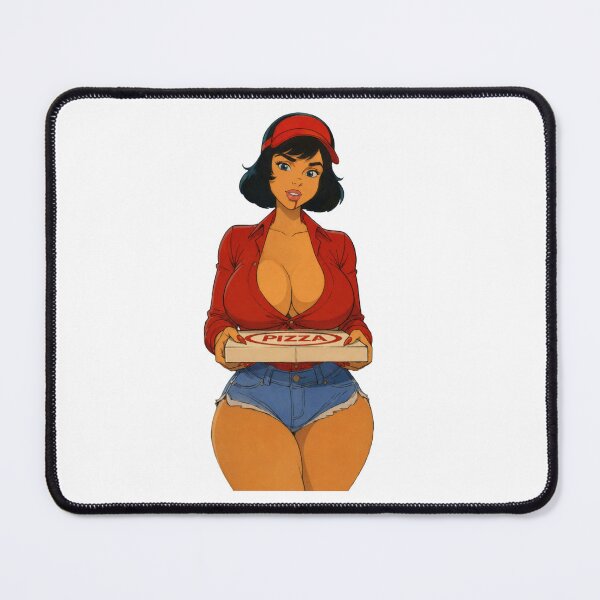 Item preview, Pizza Delivery Girl Pin-Up – Retro Cartoon Pizzeria Art designed and sold by Hollow Moon Studios..