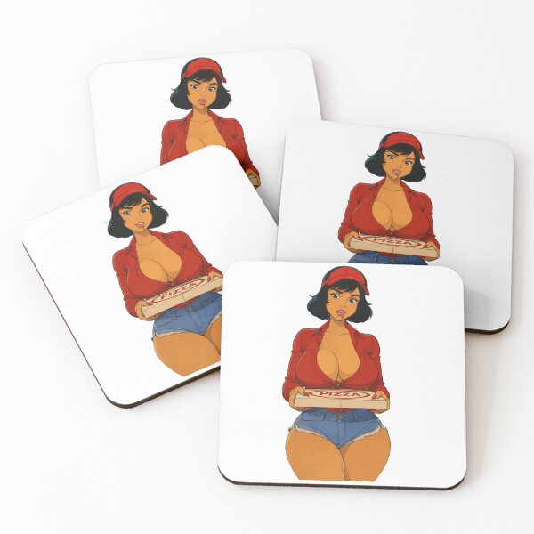 Item preview, Pizza Delivery Girl Pin-Up – Retro Cartoon Pizzeria Art designed and sold by  Hollow Moon Studios..