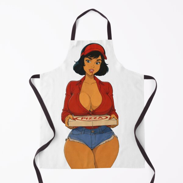 Item preview, Pizza Delivery Girl Pin-Up – Retro Cartoon Pizzeria Art designed and sold by Hollow Moon Studios..