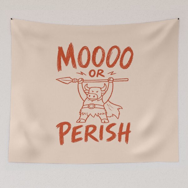 Item preview, Moo Or Perish Funny Serious Bull Warrior designed and sold by NosandEdgy.