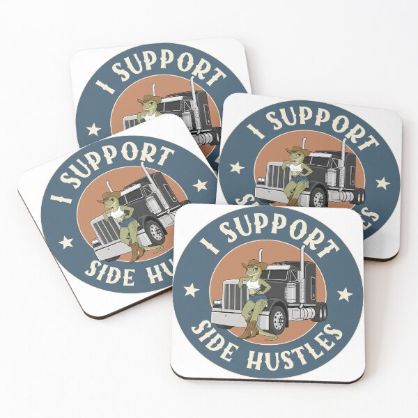 Item preview, I Support Side Hustles Funny Lot Lizard Truck Stop Sticker designed and sold by TaraGbear.
