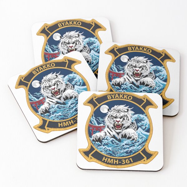 Item preview, USMC Marine Heavy Helicopter Squadron 361 HMH-361 Byakko Emblem designed and sold by CharlieDesings.