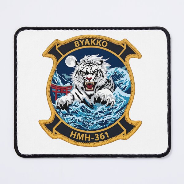Item preview, USMC Marine Heavy Helicopter Squadron 361 HMH-361 Byakko Emblem designed and sold by CharlieDesings.