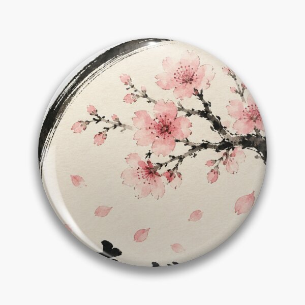 Item preview, Cherry Blossoms Japanese Ink Art – Only Energetic in Spring designed and sold by ArtPrintPov.
