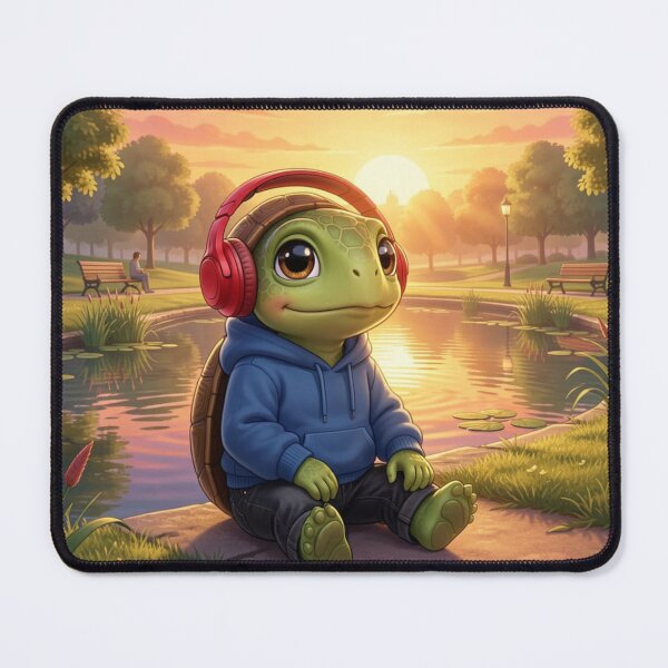 Item preview, Cute Turtle Hoodie Headphones Sunset designed and sold by DWolf04.