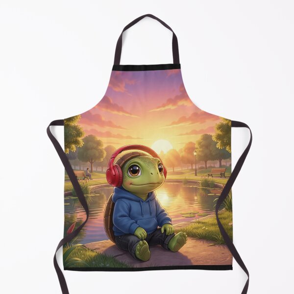 Item preview, Cute Turtle Hoodie Headphones Sunset designed and sold by DWolf04.