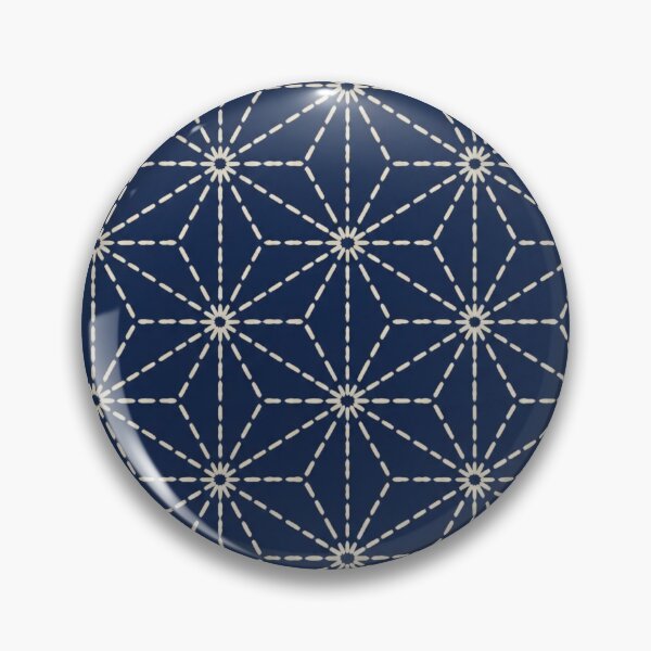 Item preview, Sashiko Asanoha Hemp Leaf Seamless Pattern | Japanese Indigo Sashiko Embroidery designed and sold by StickyGuys.