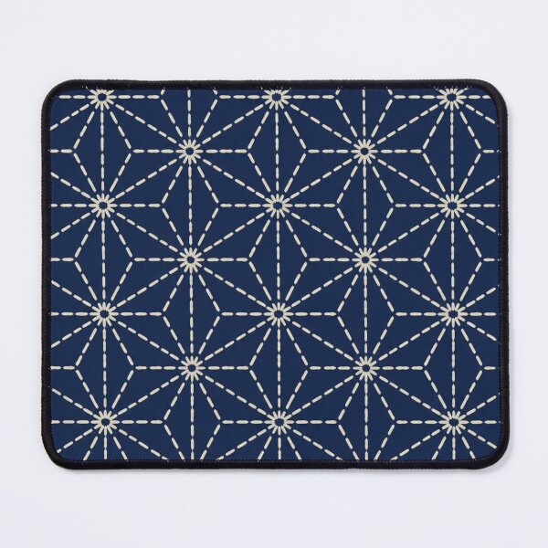 Item preview, Sashiko Asanoha Hemp Leaf Seamless Pattern | Japanese Indigo Sashiko Embroidery designed and sold by StickyGuys.