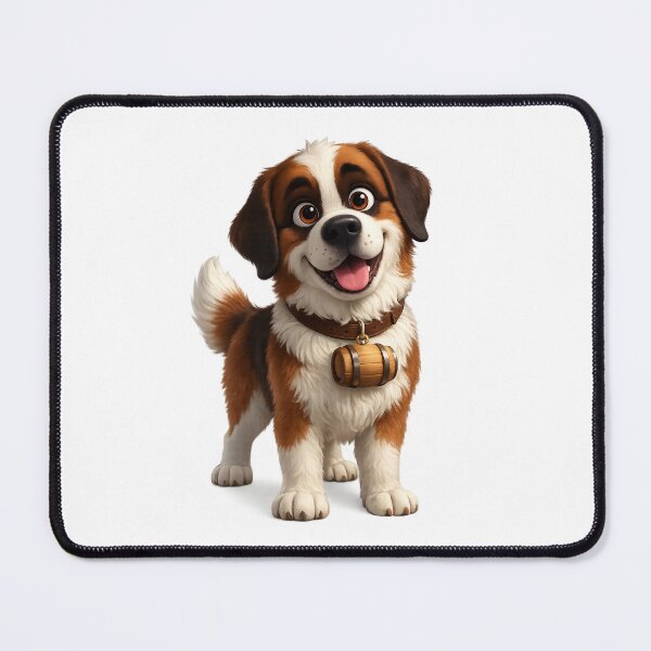 Item preview, Cute Happy St Bernard Puppy Cartoon Illustration designed and sold by TheCanineCanvas.