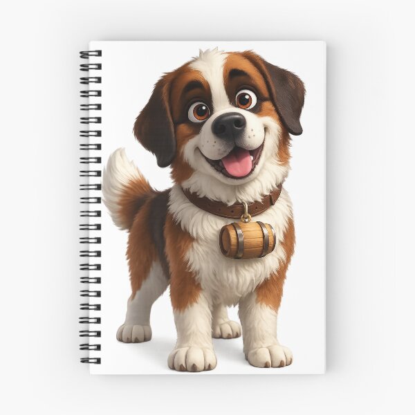 Item preview, Cute Happy St Bernard Puppy Cartoon Illustration designed and sold by TheCanineCanvas.