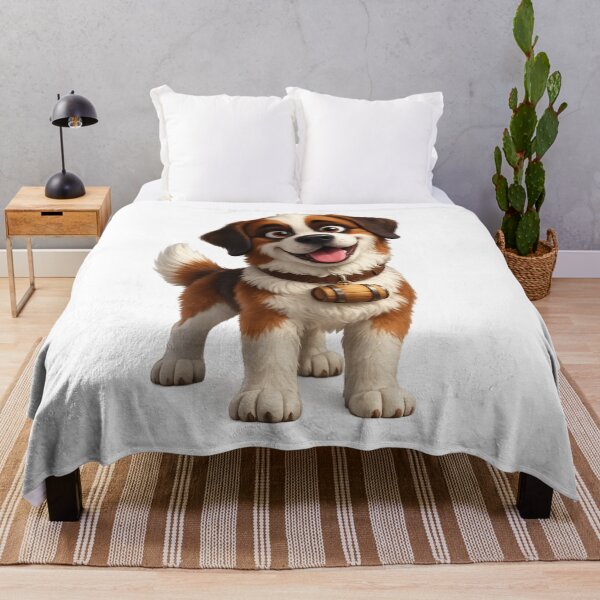 Item preview, Cute Happy St Bernard Puppy Cartoon Illustration designed and sold by TheCanineCanvas.