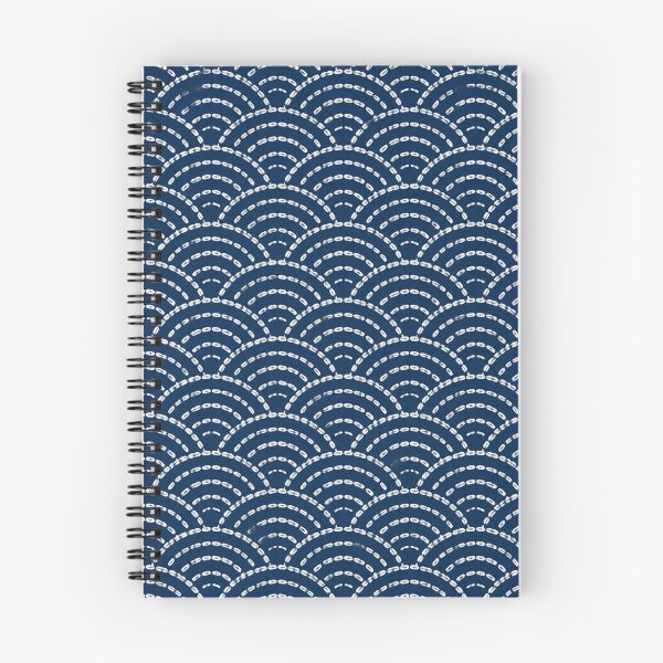 Item preview, Sashiko Seigaiha Waves Seamless Pattern | Japanese Indigo Sashiko Embroidery designed and sold by StickyGuys.