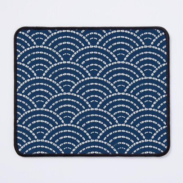 Item preview, Sashiko Seigaiha Waves Seamless Pattern | Japanese Indigo Sashiko Embroidery designed and sold by StickyGuys.