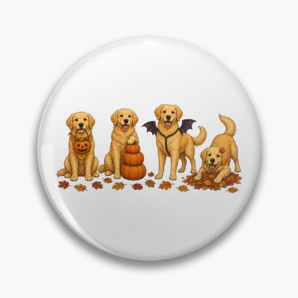 Item preview, Cute Golden Retriever Halloween Pumpkin Bat Grid designed and sold by ElcastDesigns.