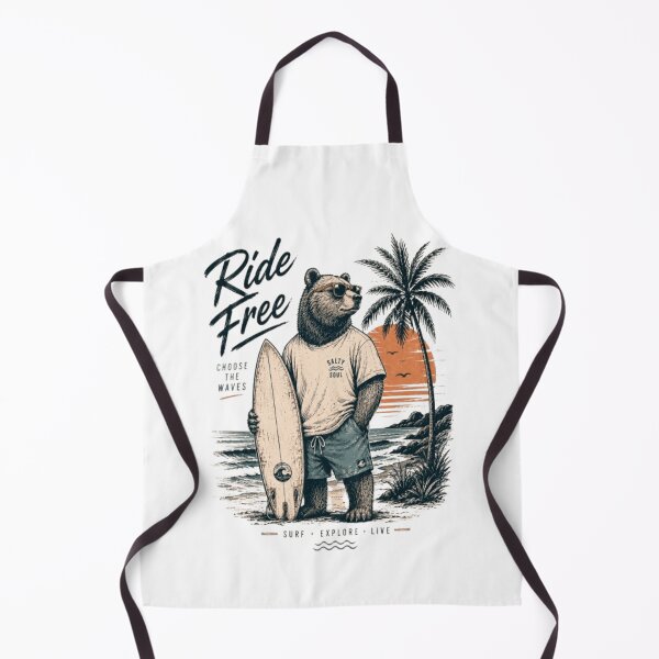 Item preview, Ride Free – Vintage Surfer Bear | Retro T-Shirt for Surf, Beach, and Freedom Lovers designed and sold by victorstudioart.