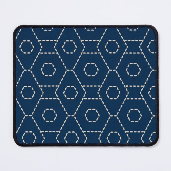 Item preview, Sashiko Kikko Tortoiseshell Seamless Pattern | Japanese Indigo Sashiko Embroidery designed and sold by StickyGuys.