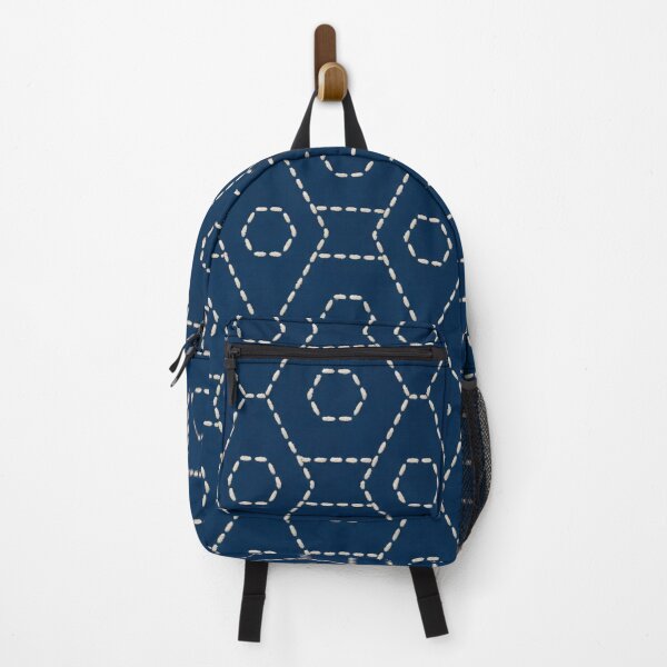 Item preview, Sashiko Kikko Tortoiseshell Seamless Pattern | Japanese Indigo Sashiko Embroidery designed and sold by StickyGuys.