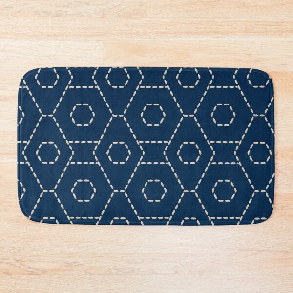 Item preview, Sashiko Kikko Tortoiseshell Seamless Pattern | Japanese Indigo Sashiko Embroidery designed and sold by StickyGuys.