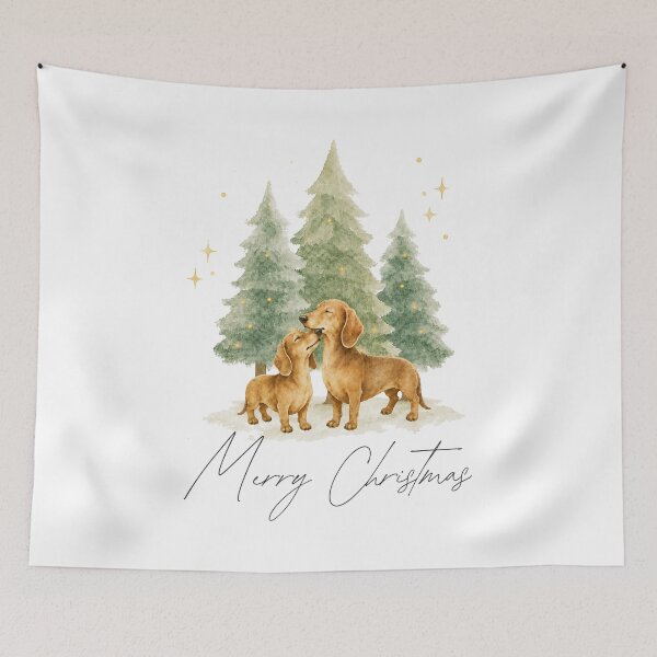 Item preview, Cute Merry Christmas Dachshund Watercolor designed and sold by ZoesPlace.