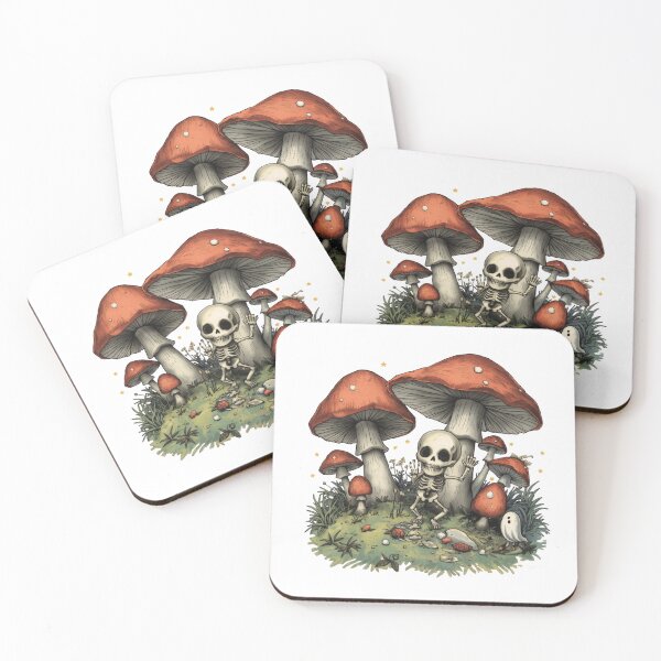 Item preview, Cute Skeleton in Mushroom Forest designed and sold by redblink store.