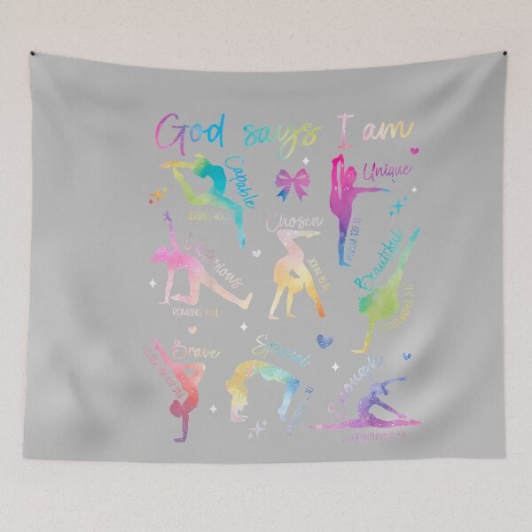 Item preview, God Says I Am Gymnastic Christian Girls Teens Kids Cartwheel designed and sold by mjohnson9.