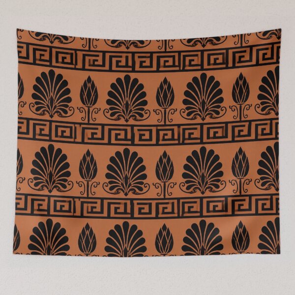 Item preview, Greek Meander and Palmette Seamless Pattern | Ancient Greek Black Figure Pottery designed and sold by StickyGuys.