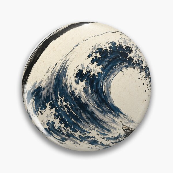Item preview, Great Wave and Tiny Boat Ink Art – This Is Not What I Heard designed and sold by ArtPrintPov.