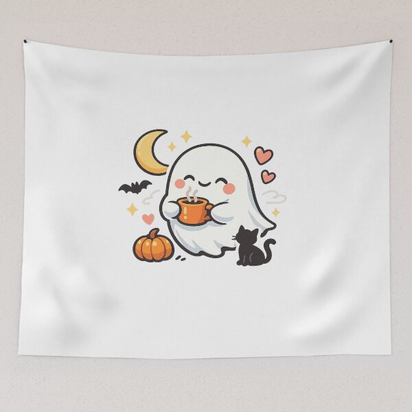 Item preview, Cute Ghost With Coffee. designed and sold by T shirts Collective.