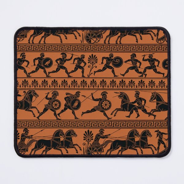 Item preview, Greek Black Figure Amphora Seamless Pattern | Ancient Greek Black Figure Pottery designed and sold by StickyGuys.