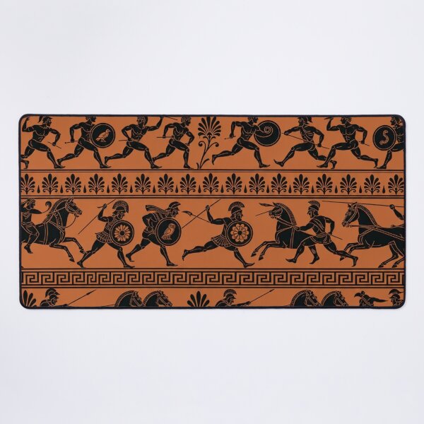 Item preview, Greek Black Figure Amphora Seamless Pattern | Ancient Greek Black Figure Pottery designed and sold by StickyGuys.