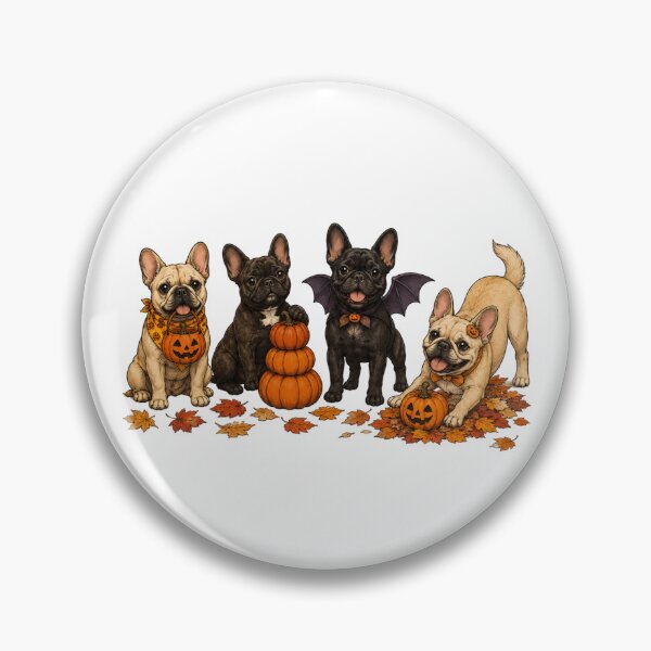 Item preview, Cute French Bulldog Halloween Pumpkin Bat Grid designed and sold by ElcastDesigns.
