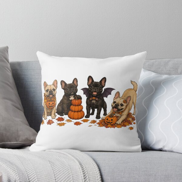 Item preview, Cute French Bulldog Halloween Pumpkin Bat Grid designed and sold by ElcastDesigns.