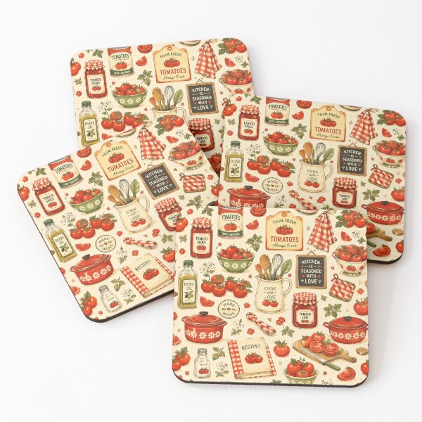 Item preview, Retro Tomato Kitchen Seamless Pattern – Vintage Farmhouse Food & Cottagecore Design designed and sold by RJACreative.