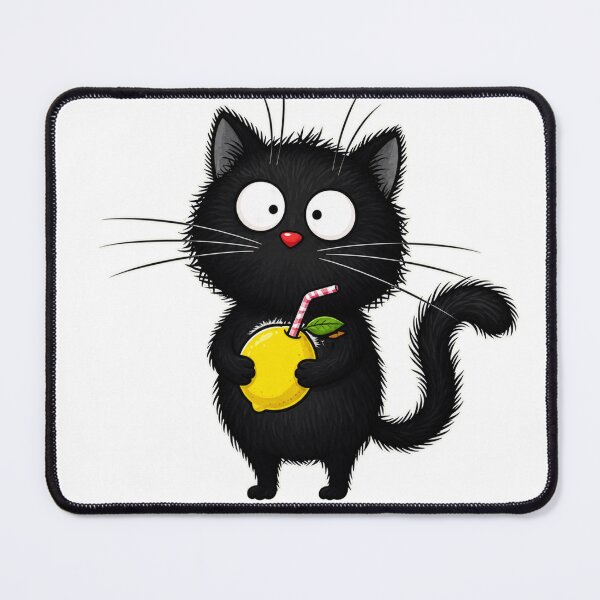 Item preview, Black kitty with lemon designed and sold by Kitty-and-Cat.