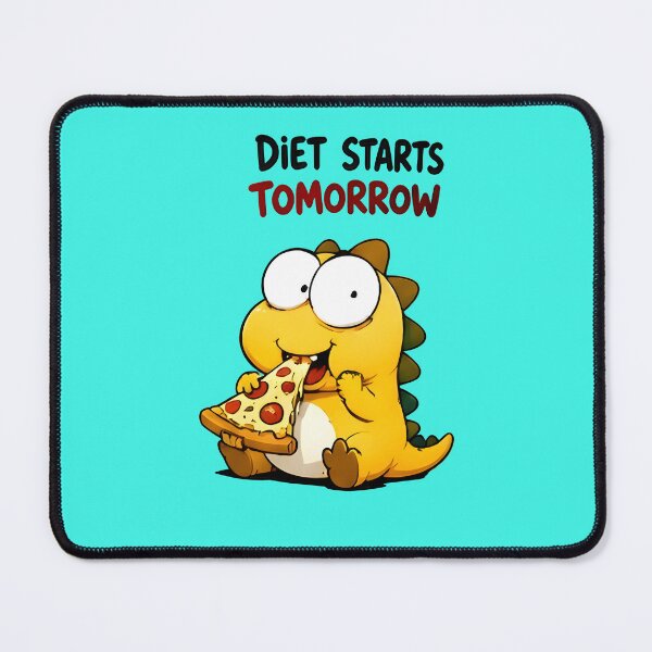 Item preview, Funny Dinosaur Diet Starts Tomorrow designed and sold by PreeCha Art & Co..