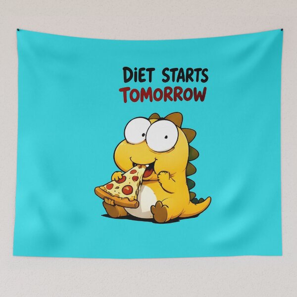 Item preview, Funny Dinosaur Diet Starts Tomorrow designed and sold by PreeCha Art & Co..