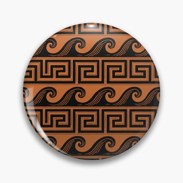 Item preview, Greek Key and Wave Seamless Pattern | Ancient Greek Black Figure Pottery designed and sold by StickyGuys.