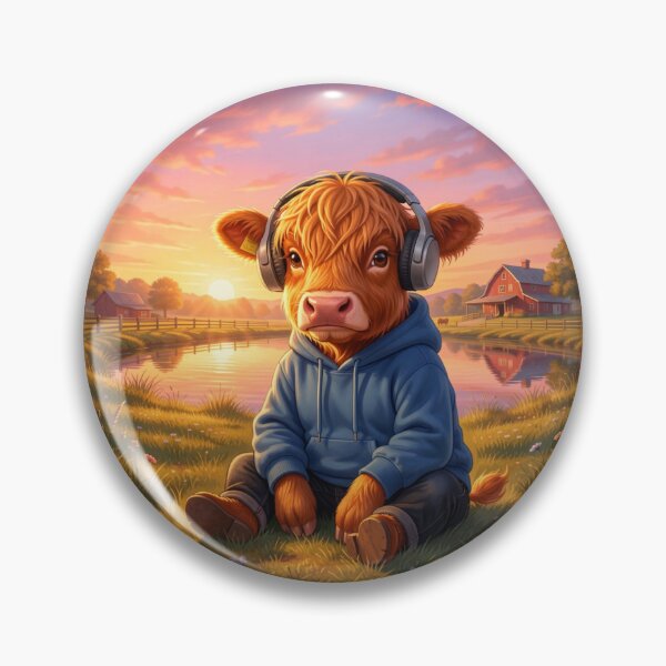 Item preview, Cute Highland Cow Hoodie Headphones Sunset designed and sold by DWolf04.
