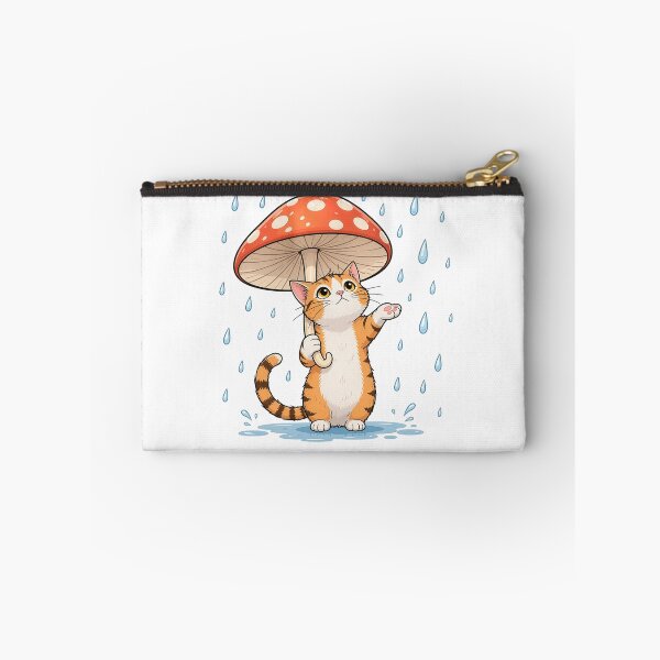 Item preview, Cat with mushroom umbrella  designed and sold by Kitty-and-Cat.