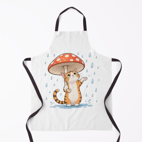 Item preview, Cat with mushroom umbrella designed and sold by Kitty-and-Cat.